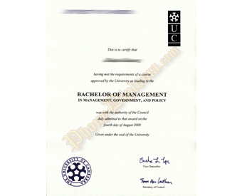 International Australia Fake Diploma With Custom Foil Logo and Raised Gold Foil Seal